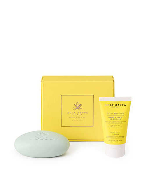 Coffret cadeau Mandarine verte - Crème pour les mains et savon